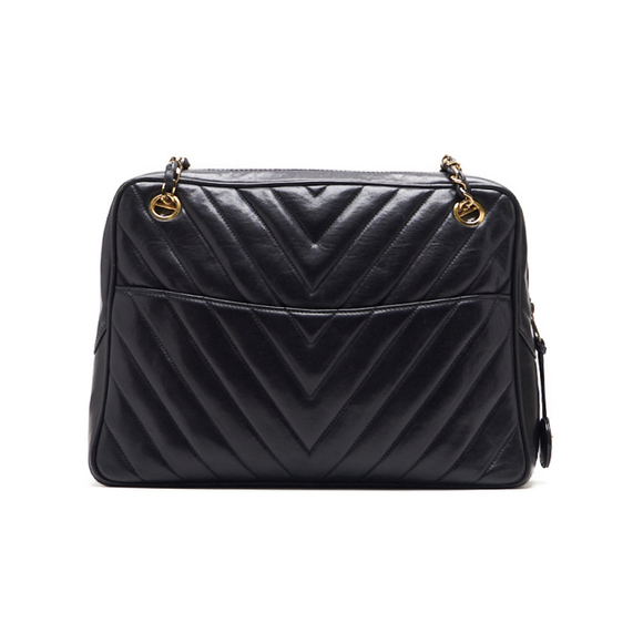 Chanel Matelasse V stitch Chain Shoulder Bag Black - Picture 4 of 12